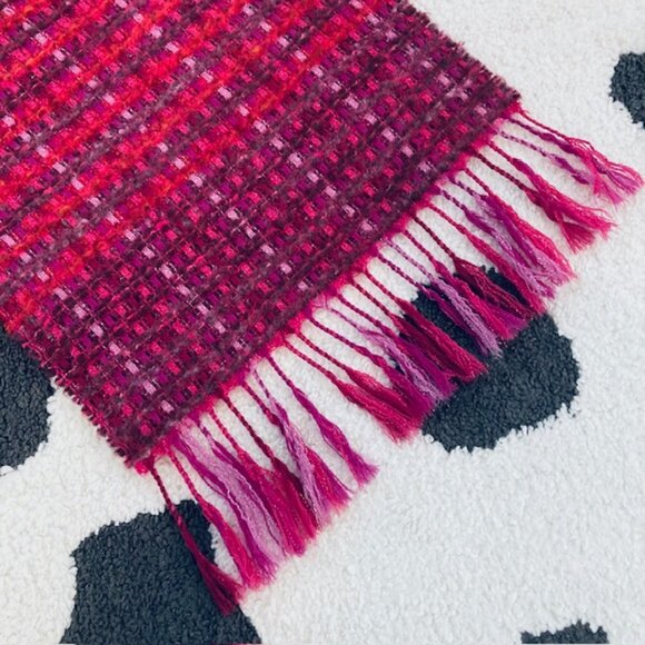 Victoire Mathieu Paris Vintage Pink Purple Metallic Wool Blend Designer Scarf - Picture 7 of 9